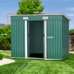 Wallaroo Garden Shed Flat 4ft x 6ft Outdoor Storage Shelter - Green - Home & Garden > Storage