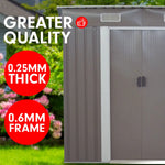 Wallaroo Garden Shed Flat 4ft x 6ft Outdoor Storage Shelter - Grey - Home & Garden > Storage