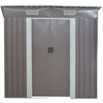 Wallaroo Garden Shed Flat 4ft x 6ft Outdoor Storage Shelter - Grey - Home & Garden > Storage