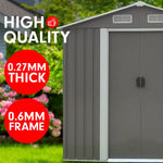 Wallaroo Garden Shed Spire Roof 4ft x 6ft Outdoor Storage Shelter - Grey - Home & Garden > Storage