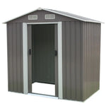 Wallaroo Garden Shed Spire Roof 4ft x 6ft Outdoor Storage Shelter - Grey - Home & Garden > Storage