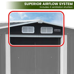 Wallaroo Garden Shed with Semi-Close Storage 4*8FT - Black - Home & Garden > Storage