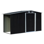 Wallaroo Garden Shed with Semi-Close Storage 4*8FT - Black - Home & Garden > Storage
