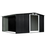 Wallaroo Garden Shed with Semi-Closed Storage 10*8FT - Black - Home & Garden > Storage