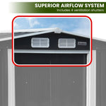 Wallaroo Garden Shed with Semi-Closed Storage 10*8FT - Black - Home & Garden > Storage