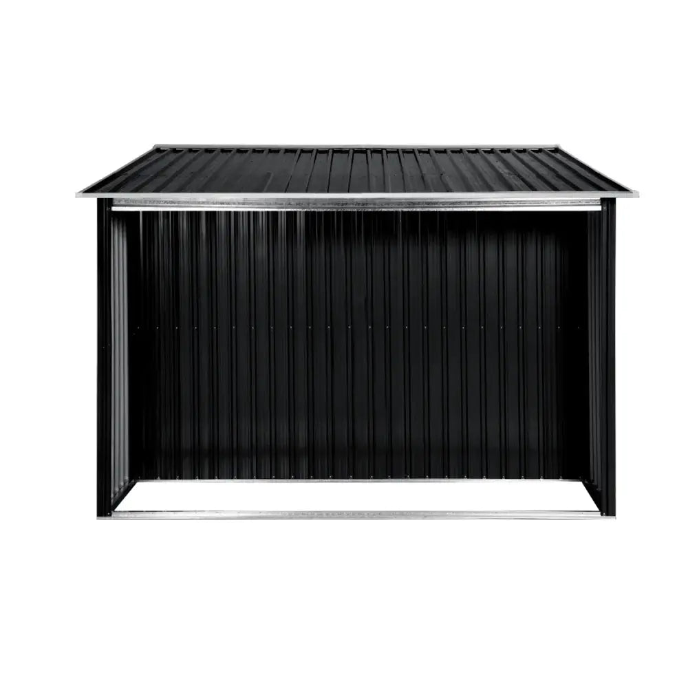 Wallaroo Garden Shed with Semi-Closed Storage 10*8FT - Black - Home & Garden > Storage