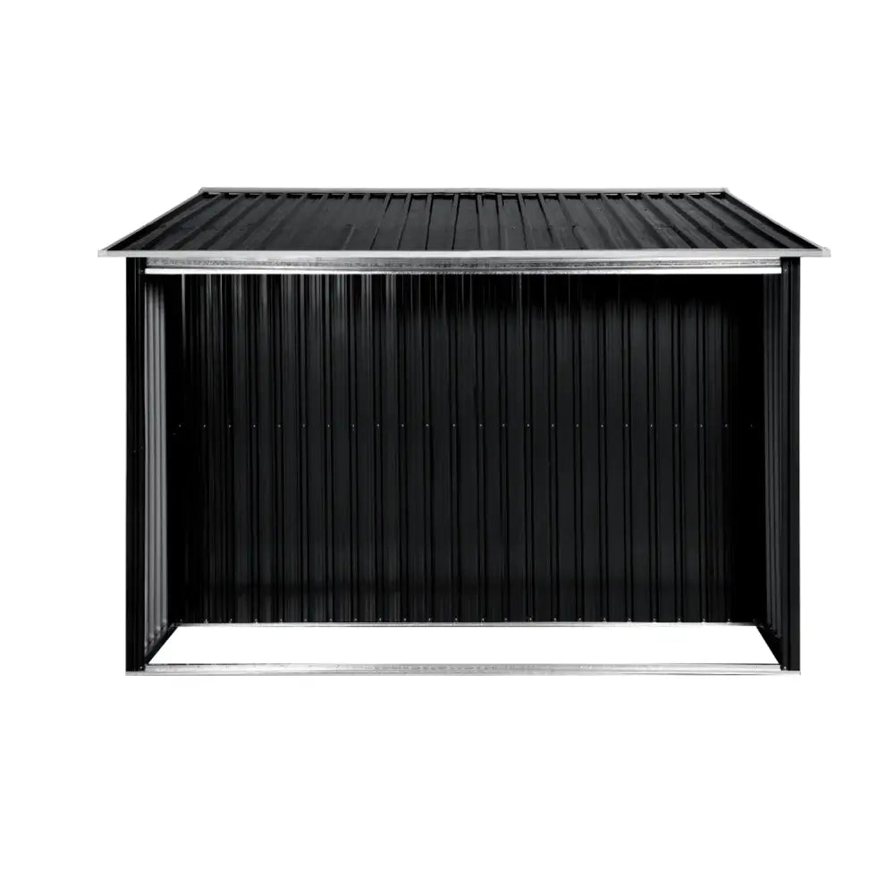 Wallaroo Garden Shed with Semi-Closed Storage 8*8FT - Black - Home & Garden > Storage