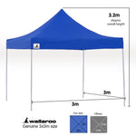 Wallaroo Gazebo Tent Marquee 3x3 PopUp Outdoor- Blue - Home & Garden > Shading