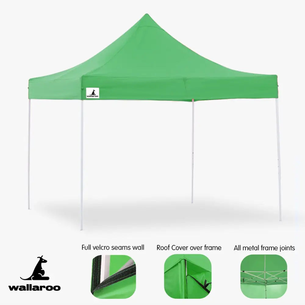 Wallaroo Gazebo Tent Marquee 3x3 Popup Outdoor - Green - Home & Garden > Shading