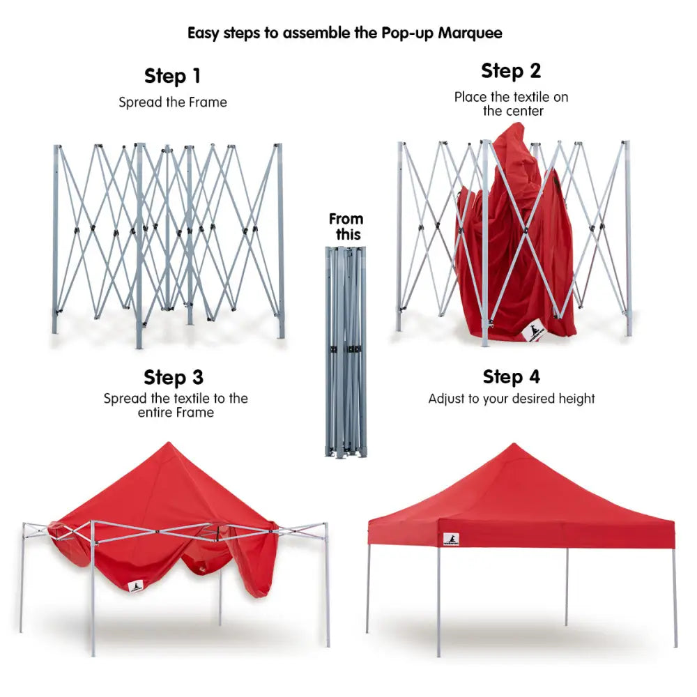 Wallaroo Gazebo Tent Marquee 3x3 PopUp Outdoor Red - Home & Garden > Shading