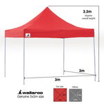 Wallaroo Gazebo Tent Marquee 3x3 PopUp Outdoor Red - Home & Garden > Shading