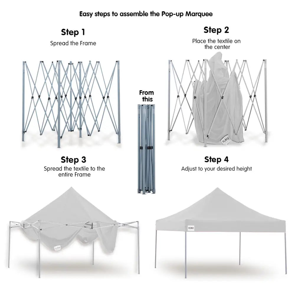Wallaroo Gazebo Tent Marquee 3x3 PopUp Outdoor Wallaroo White - Home & Garden > Shading