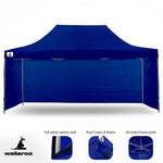 Wallaroo Gazebo Tent Marquee 3x4.5m PopUp Outdoor Blue - Home & Garden > Shading