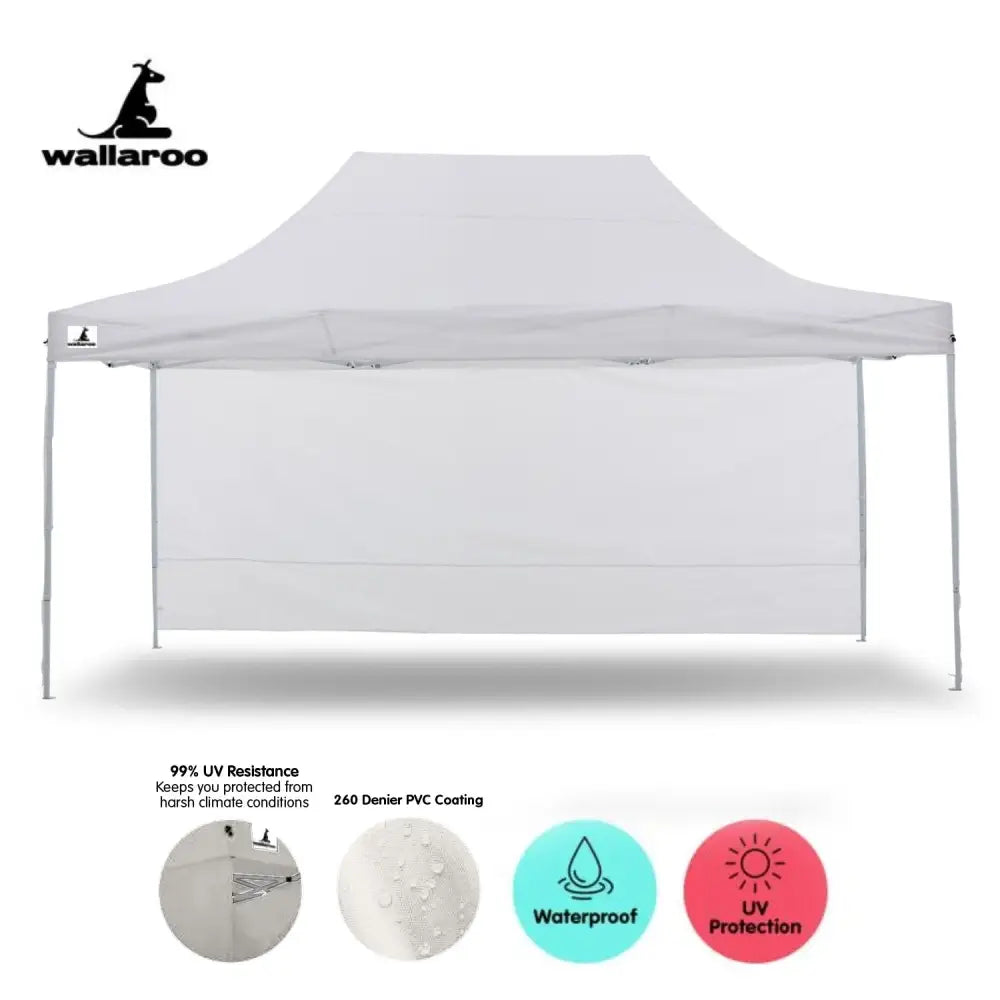 Wallaroo Gazebo Tent Marquee 3x4.5m PopUp Outdoor White - Home & Garden > Shading