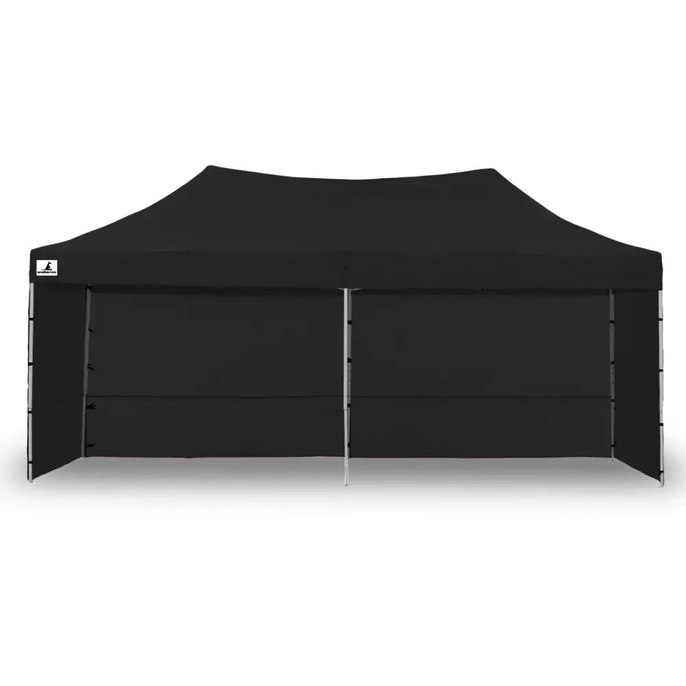 Wallaroo Gazebo Tent Marquee 3x6m PopUp Outdoor Wallaroo Black - Home & Garden > Shading