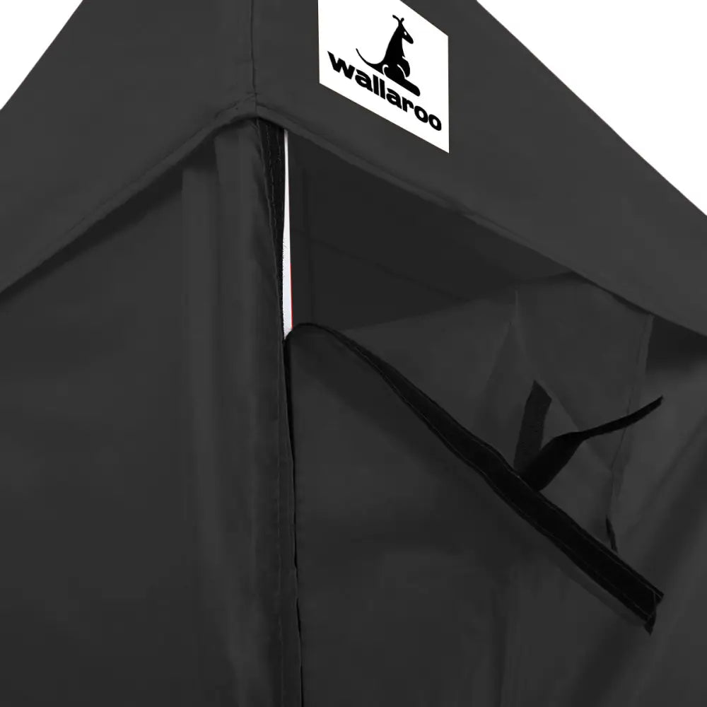 Wallaroo Gazebo Tent Marquee 3x6m PopUp Outdoor Wallaroo Black - Home & Garden > Shading