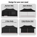 Wallaroo Gazebo Tent Marquee 3x6m PopUp Outdoor Wallaroo Black - Home & Garden > Shading