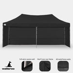 Wallaroo Gazebo Tent Marquee 3x6m PopUp Outdoor Wallaroo Black - Home & Garden > Shading
