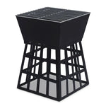 Wallaroo Outdoor Fire Pit for BBQ Grilling Cooking Camping- Portable Brazier with Reversible Stand for Backyard - Home