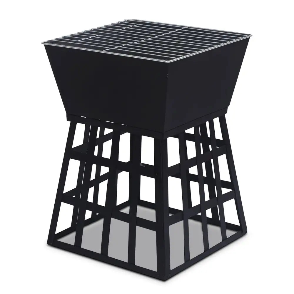 Wallaroo Outdoor Fire Pit for BBQ Grilling Cooking Camping- Portable Brazier with Reversible Stand for Backyard - Home