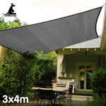 Wallaroo Outdoor Sun Shade Sail Canopy Grey Rectangle 3 x 4M - Home & Garden > Shading