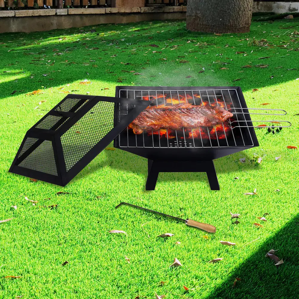 Wallaroo Portable Outdoor Fire Pit for BBQ Grilling Cooking Camping - Home & Garden > BBQ