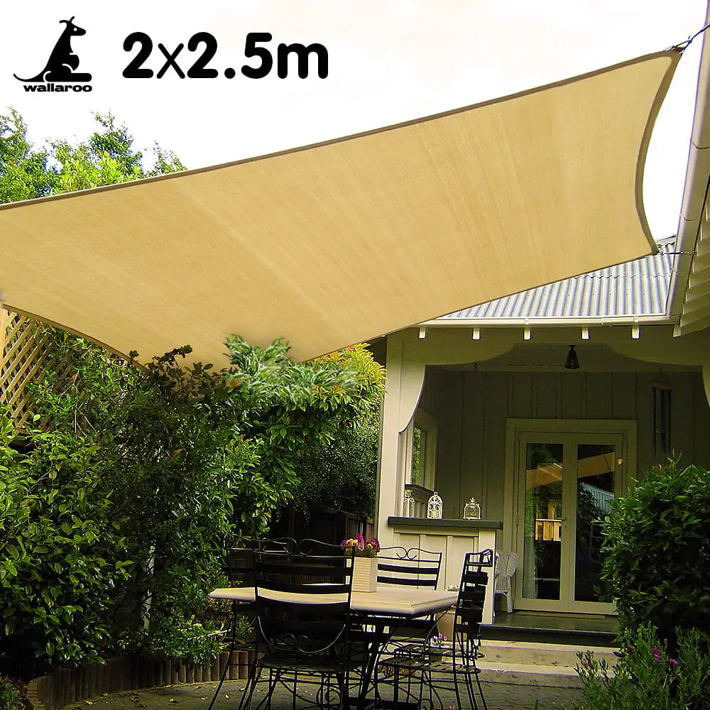 Wallaroo Rectangular Shade Sail 2 x 2.5m - Home & Garden > Shading