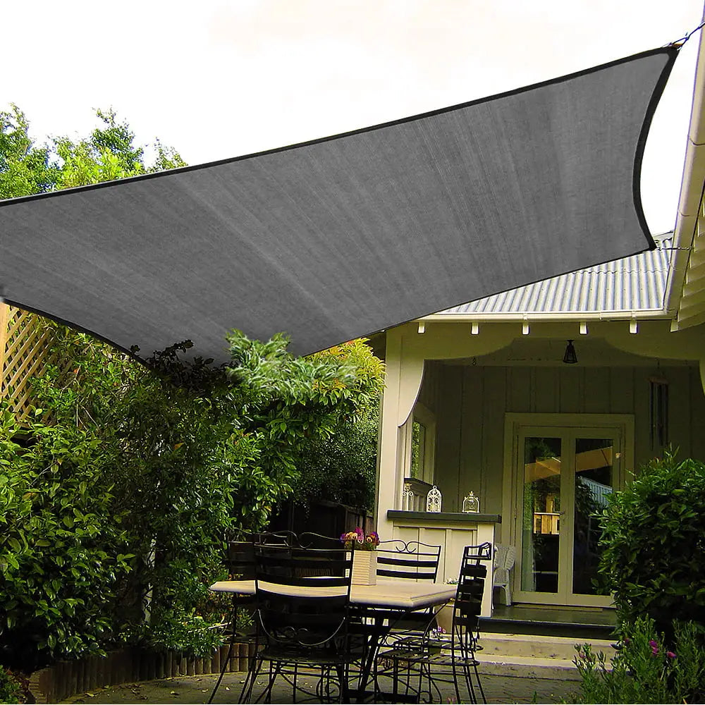 Wallaroo Rectangular Shade Sail 3m x 2.5m - Grey - Home & Garden > Shading