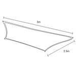 Wallaroo Rectangular Shade Sail 3m x 2.5m - Grey - Home & Garden > Shading