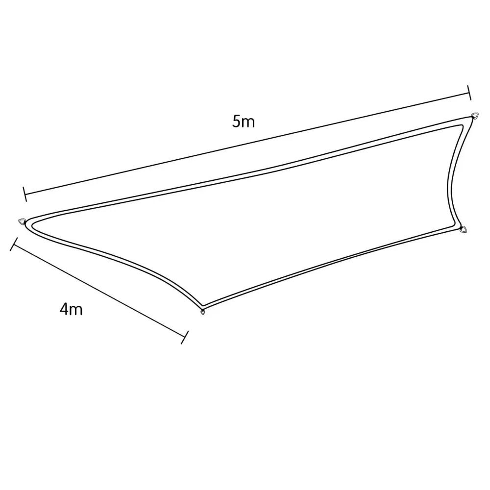Wallaroo Rectangular Shade Sail 4m x 5m - Grey - Home & Garden > Shading