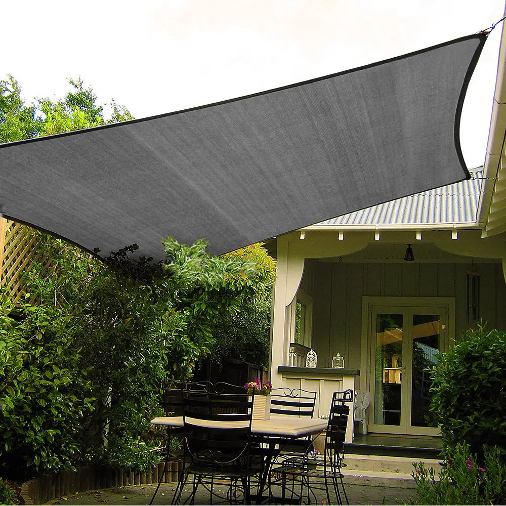 Wallaroo Rectangular Shade Sail 4m x 5m - Grey - Home & Garden > Shading