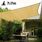 Wallaroo Rectangular Shade Sail 7m x 7m - Sand - Home & Garden > Shading