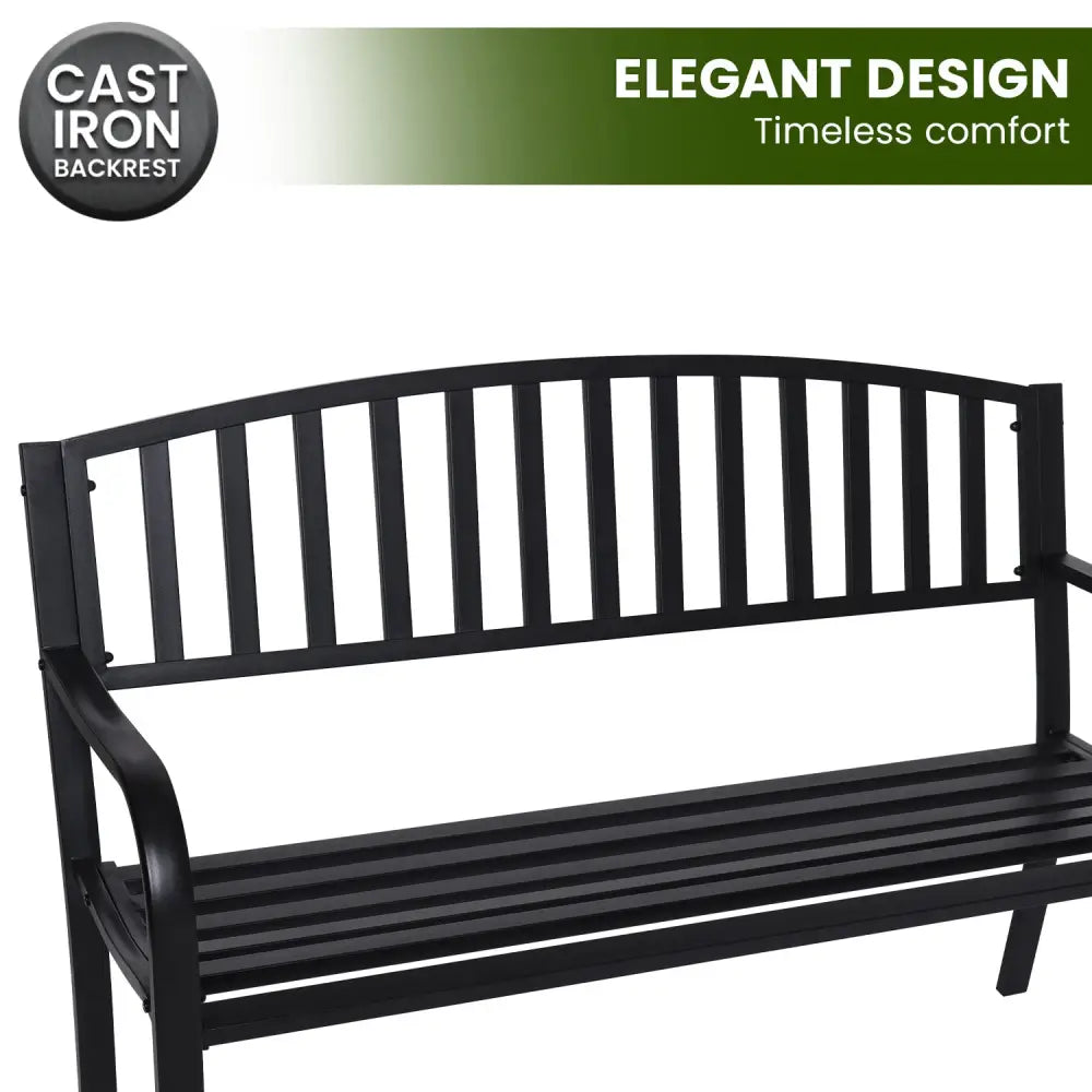 Wallaroo Steel Outdoor Garden Bench - Classic - Home & Garden > Garden Furniture