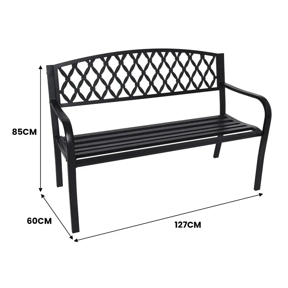 Wallaroo Steel Outdoor Garden Bench - Diamond - Home & Garden > Garden Furniture