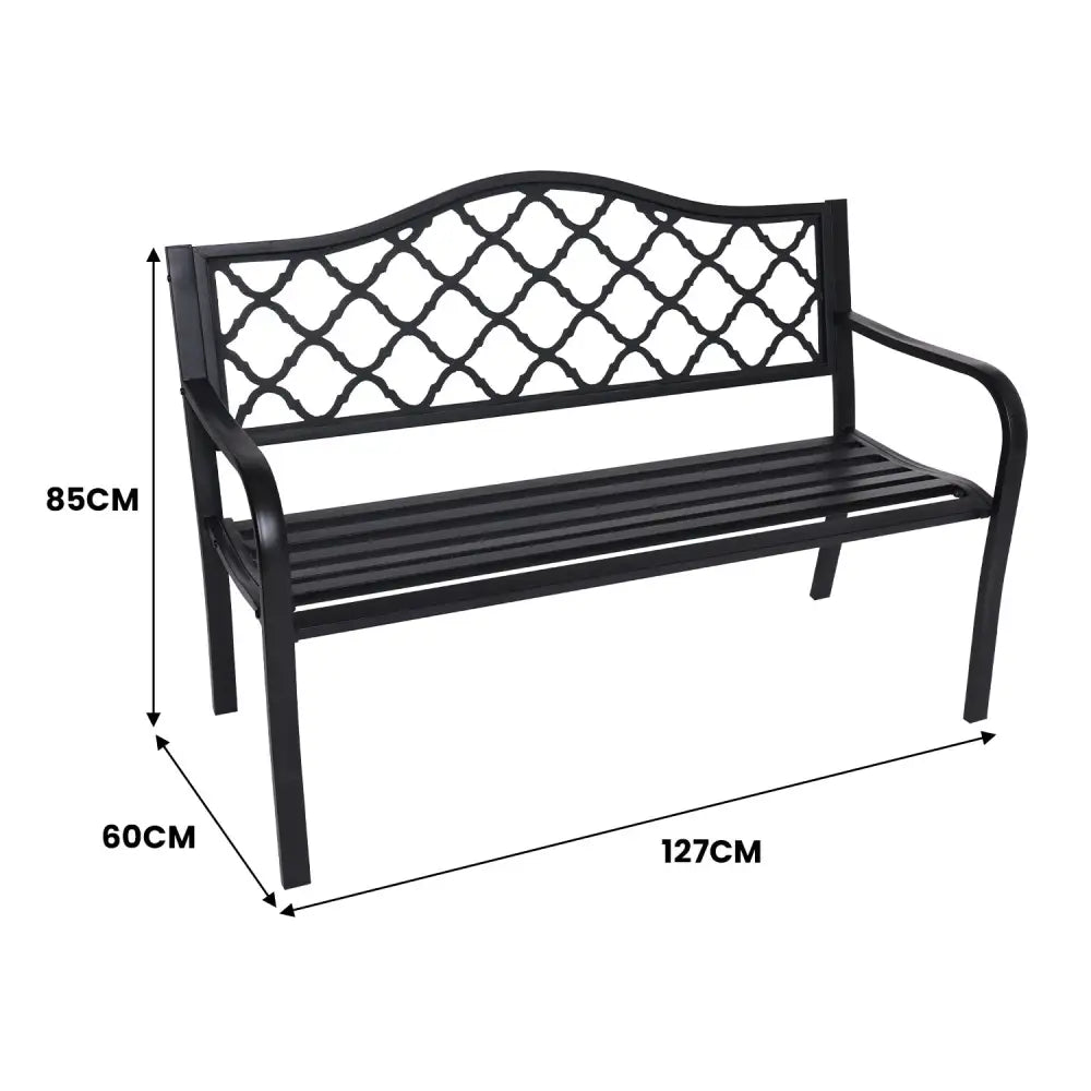 Wallaroo Steel Outdoor Garden Bench - Elegant - Home & Garden > Garden Furniture