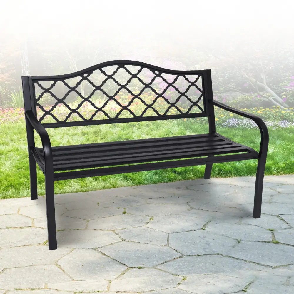 Wallaroo Steel Outdoor Garden Bench - Elegant - Home & Garden > Garden Furniture