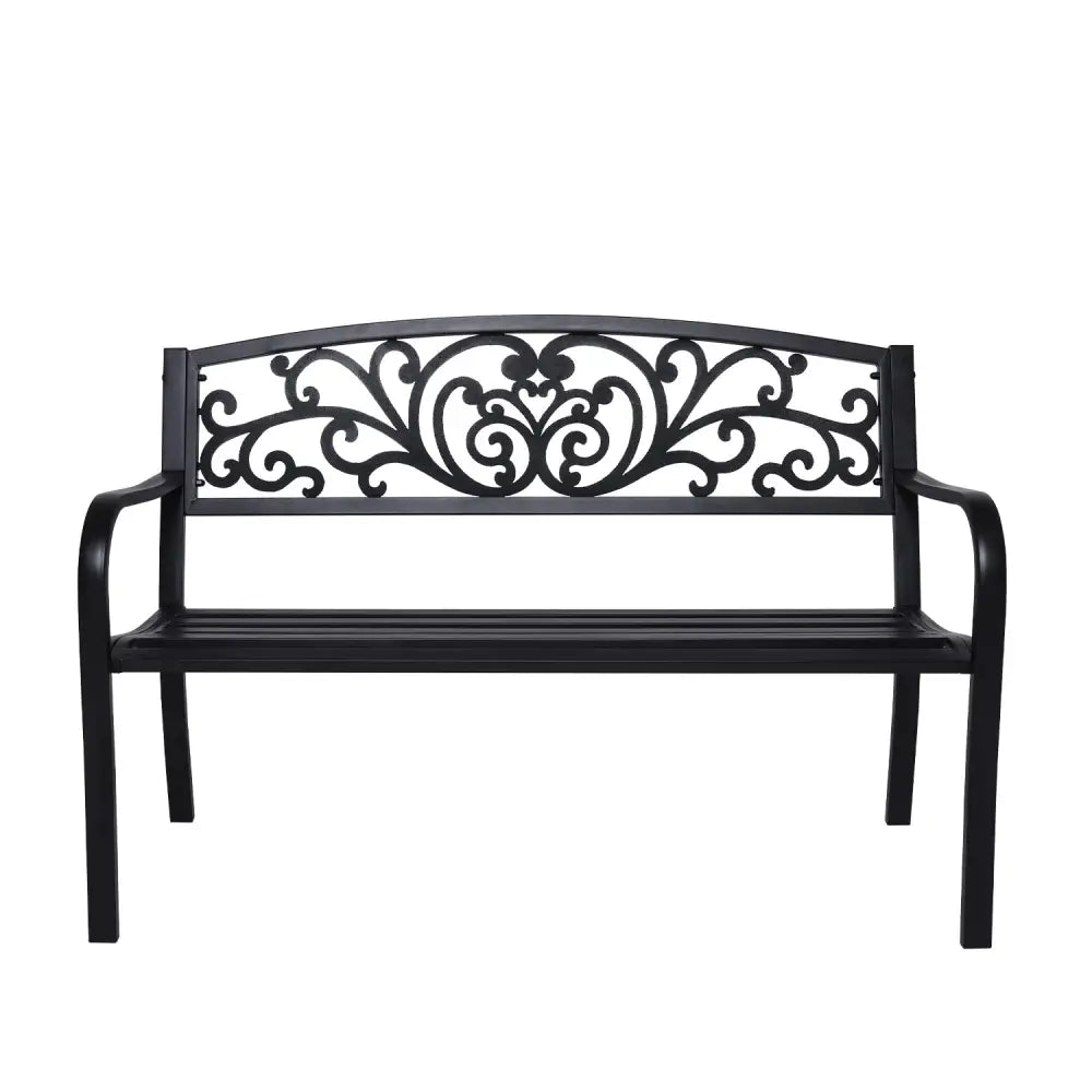 Wallaroo Steel Outdoor Garden Bench - Floral - Home & Garden > Garden Furniture