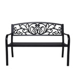 Wallaroo Steel Outdoor Garden Bench - Floral - Home & Garden > Garden Furniture