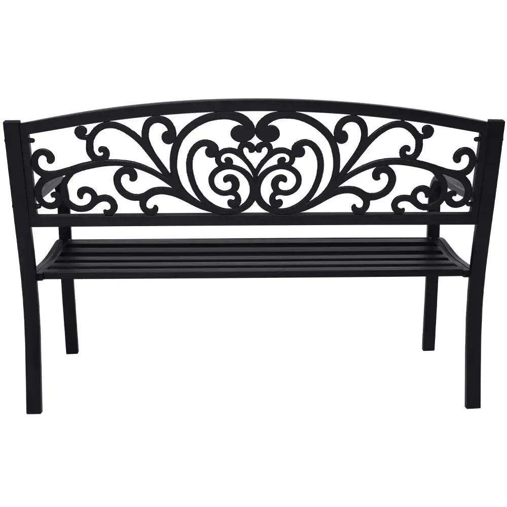 Wallaroo Steel Outdoor Garden Bench - Floral - Home & Garden > Garden Furniture