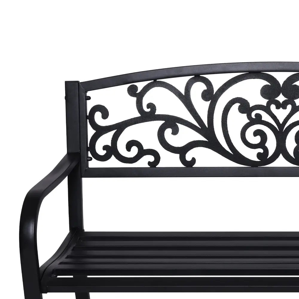 Wallaroo Steel Outdoor Garden Bench - Floral - Home & Garden > Garden Furniture
