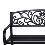 Wallaroo Steel Outdoor Garden Bench - Floral - Home & Garden > Garden Furniture