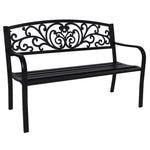 Wallaroo Steel Outdoor Garden Bench - Floral - Home & Garden > Garden Furniture