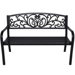 Wallaroo Steel Outdoor Garden Bench - Floral - Home & Garden > Garden Furniture