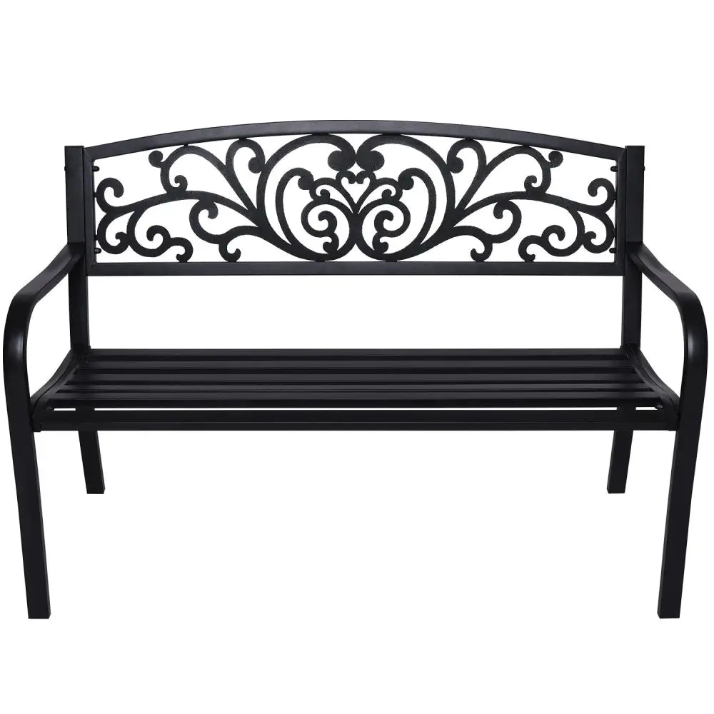 Wallaroo Steel Outdoor Garden Bench - Floral - Home & Garden > Garden Furniture