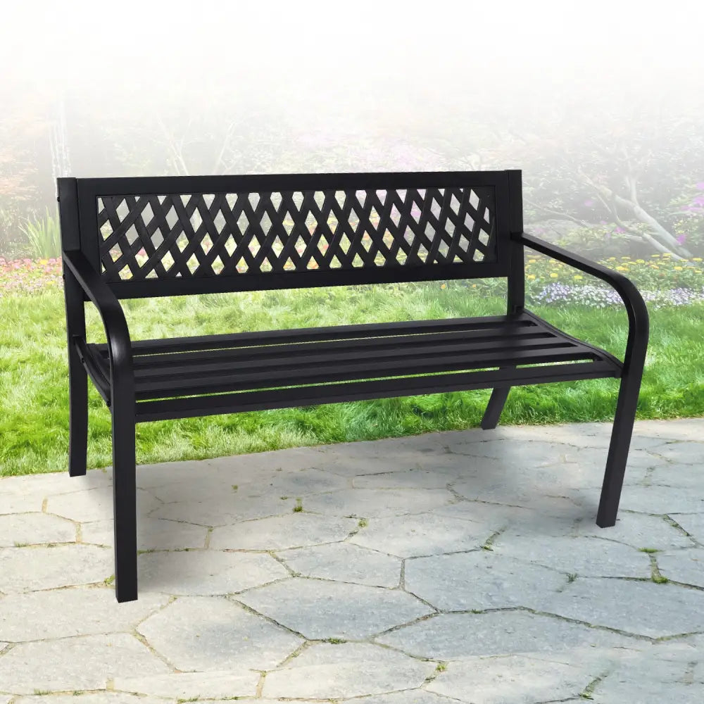 Wallaroo Steel Outdoor Garden Bench - Lattice - Furniture > Outdoor > Outdoor Sofas & Lounge Sets