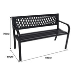 Wallaroo Steel Outdoor Garden Bench - Lattice - Furniture > Outdoor > Outdoor Sofas & Lounge Sets