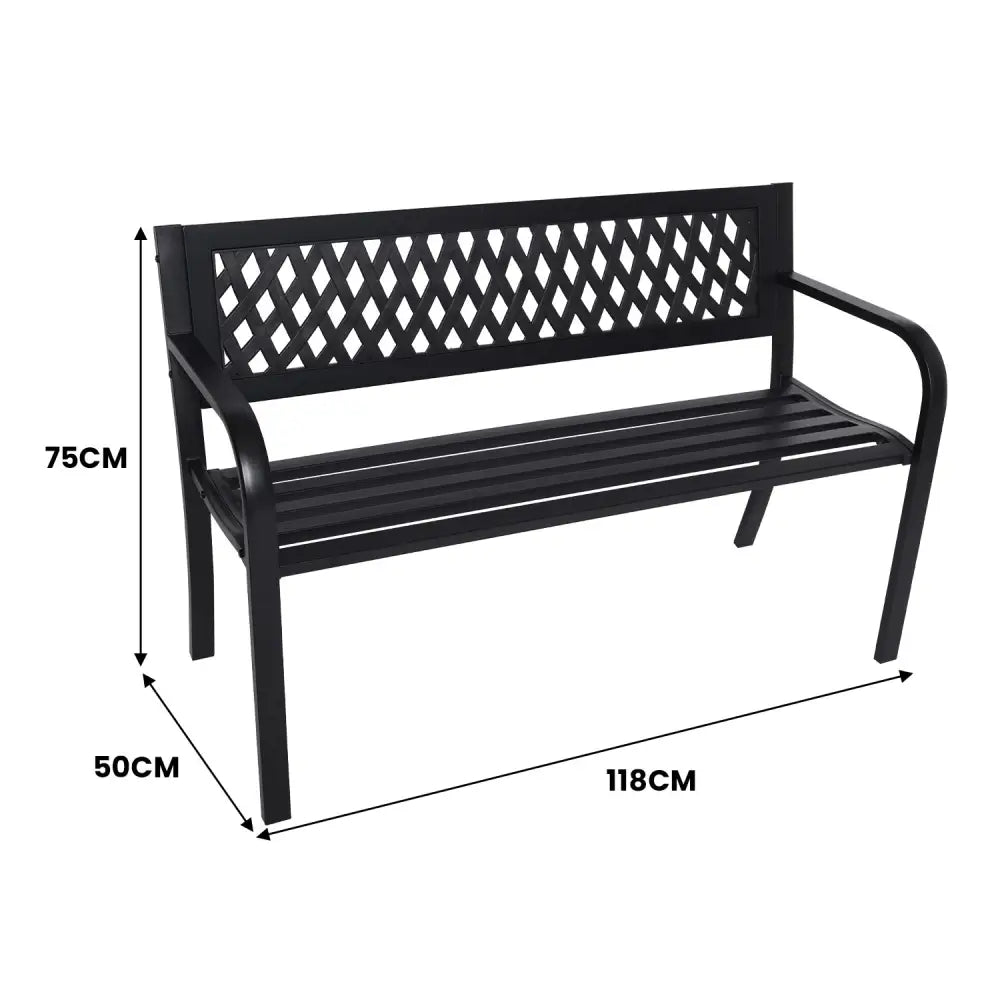 Wallaroo Steel Outdoor Garden Bench - Lattice - Furniture > Outdoor > Outdoor Sofas & Lounge Sets