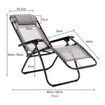 Wallaroo Zero Gravity Reclining Deck Chair - Grey - Furniture > Bar Stools & Chairs