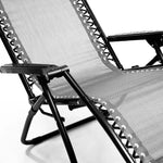Wallaroo Zero Gravity Reclining Deck Chair - Grey - Furniture > Bar Stools & Chairs