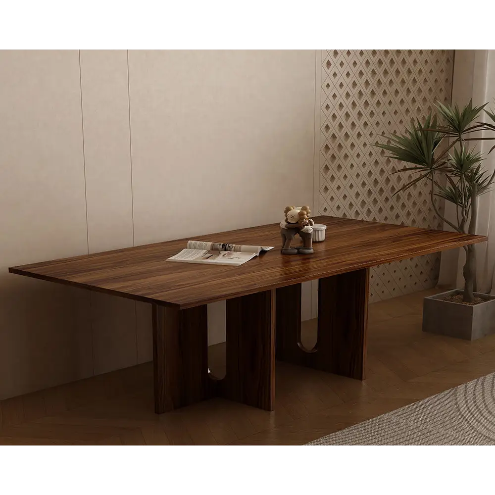 Walnut Melamine Dining Table 8 Seater - Furniture > Dining > Dining Tables